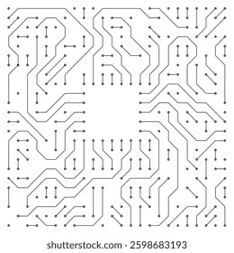 Abstract Circuit Board Design Digital Technology Pattern Featuring Modern Concepts