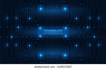 Abstract circuit board digital technology futuristic dark blue concept background. Electronic hi tech motherboard concept. Dark blue technologies background. Vector illustration