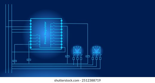 Fundo de vetor digital da placa de circuito abstrata. placa de circuito digital big data. design regulador do fator de potência.