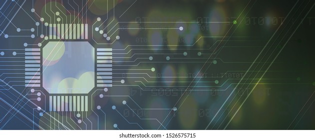 Abstract circuit board futuristic technology processing business background