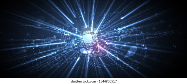 Abstract circuit board futuristic technology processing business background