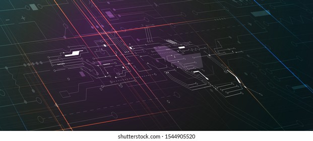 Abstract circuit board futuristic technology processing business background