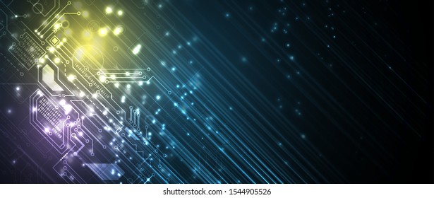 Abstract circuit board futuristic technology processing business background - Shutterstock ID 1544905526