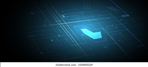 Abstract circuit board futuristic technology processing business background