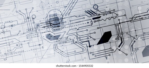 Abstract circuit board futuristic technology processing business background