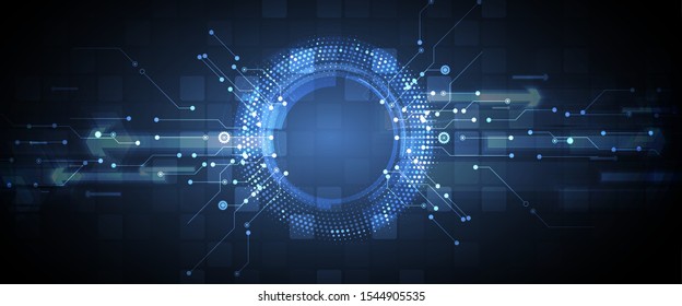 Abstract circuit board futuristic technology processing business background