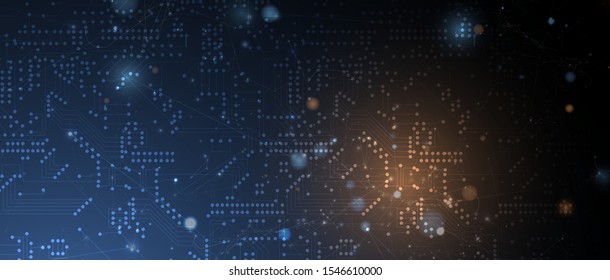 Abstract circuit board futuristic technology processing business background