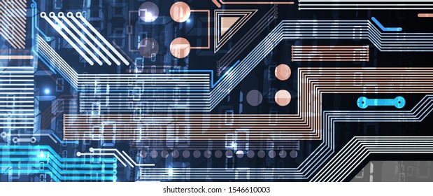 Abstract circuit board futuristic technology processing business background