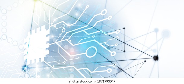Abstract circuit board futuristic technology processing business background