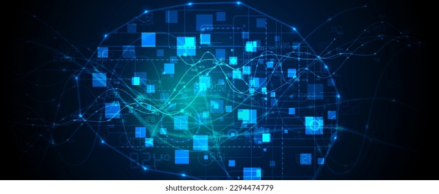 Abstract circuit board futuristic technology processing business background