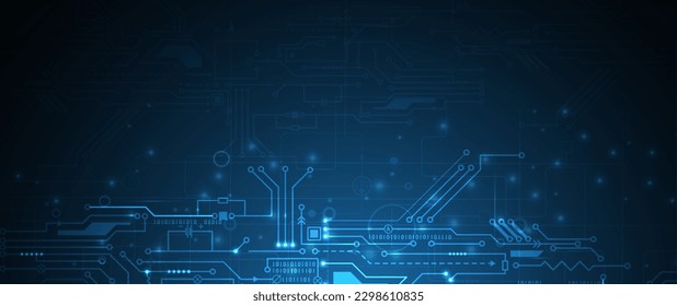 Abstract circuit board futuristic technology processing business background