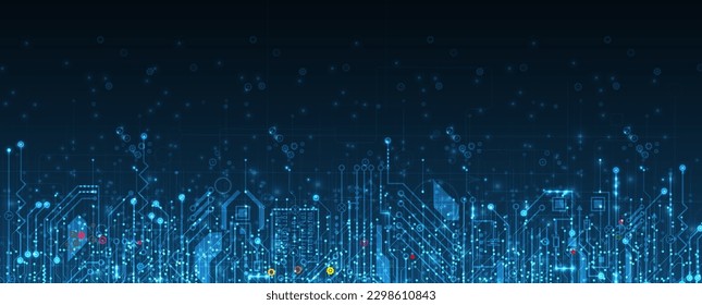 Abstract circuit board futuristic technology processing business background