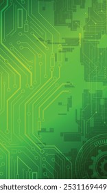 Abstract circuit board green gradient technology wallpaper