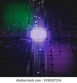 Abstract Circuit Board High Tech Technology Background. Vector Illustration.