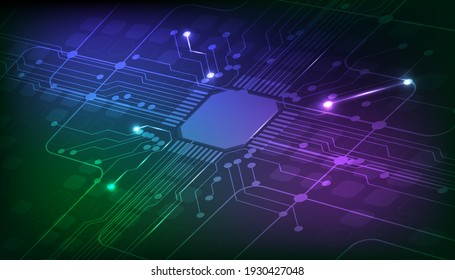 Abstract Circuit Board High Tech Technology Background. Vector Illustration.