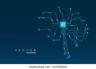 Tarjeta de circuitos abstractos del cerebro humano. Concepto tecnológico de cerebro y aprendizaje automático. Innovación digital para su diseño
