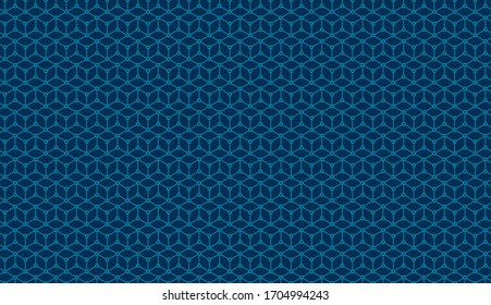Tarjeta de circuito abstracto de línea azul claro y círculos conectados. Concepto de fondo tecnológico sin problemas. Ilustración del vector sobre fondo azul oscuro