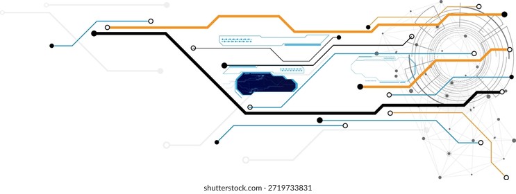 Abstract circuit board network connection.