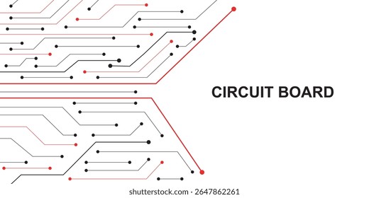 Abstract circuit board on white background concept. Design of line on motherboard technology. Vector illustration.