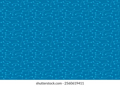 Abstract Circuit Board Pattern Background. Seamless. Vector Illustration. Technology Wallpaper. Banner