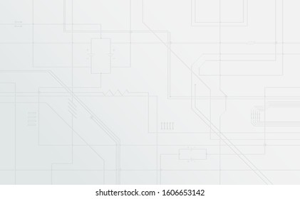 Abstract circuit board pattern on white background. Technology concept. Vector illustration