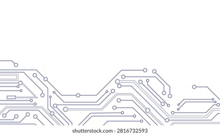 Abstract circuit board pattern on white background, abstract electronic motherboard lines, grey digital technology network texture for web design.