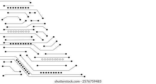 Abstract circuit board technology background on white. Chip hardware pattern. Vector illustration.