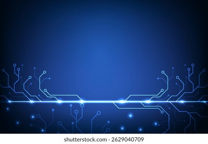 Abstract circuit board technology and future design for futuristic data network background electronic.