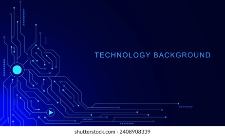 Abstract circuit board technology. Modern digital connect, computer high technology and global communication concept background. Vector illustration.