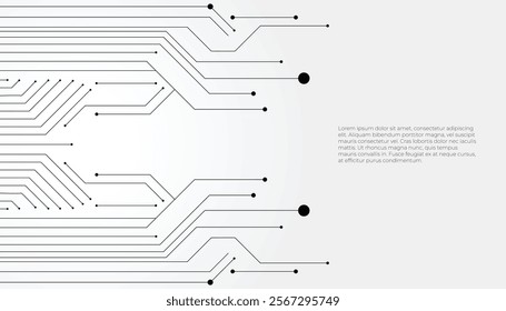 Abstract Circuit Lines on Black Background
