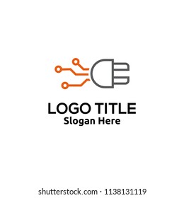 Abstract circuit logo design template