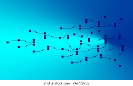 Abstract circuit networking block chain concept background.