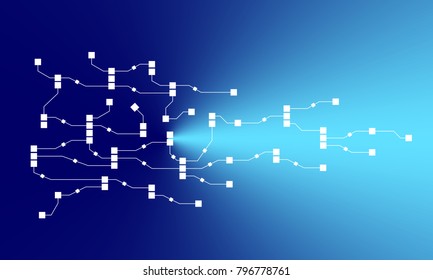 Abstract circuit networking block chain concept background.