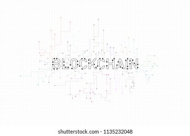 abstract circuit networking blockchain concept background
