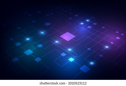 abstract circuit networking blockchain concept background