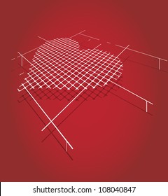 Abstract circuit pixel heart mosaic background