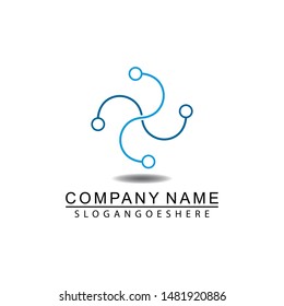 Abstract circuit tech logo, design concept, emblem, icon, flat logotype element for template.
