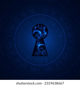 Abstract circuit technology background with digital data connection system and computer electronic design. keyhole abstract futuristic technology. Vector design.