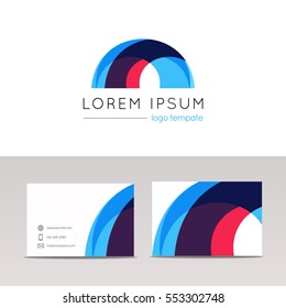 Abstract circular arc logo icon sign company arch logotype vector design