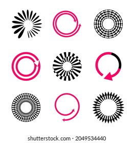 Abstract circular and arrows design elements. Vector art.