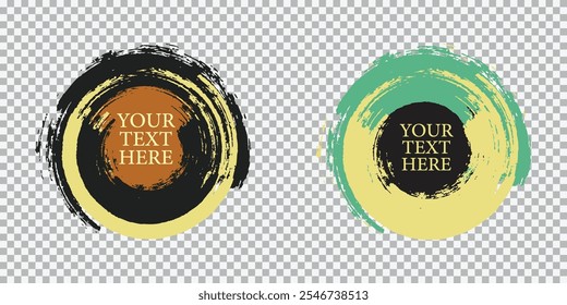 Abstract Circular Artistic Design With Customizable Text Space