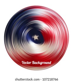 Abstract circular background based on USA flag and assembled of radial gradient tracks