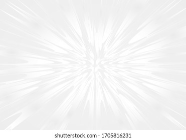 Abstract circular background. Circular centric motion pattern. Starburst dynamic rays. Rays of different shades. Gray-white Background. Vector Illustration