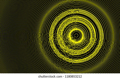 Abstrakter runder Hintergrund mit dynamischen Punkten. Radialstruktur für Wissenschaft oder Technologie.  Netzwerk-Illustration mit Teilchen. 3D-Rasteroberfläche. 