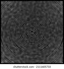 Abstract circular background with dynamic dots. Structure for science or technology.  Network illustration with particle. 3D grid surface. 