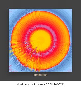 Abstract circular background with dynamic rays. Radial structure. Art design for your project. 