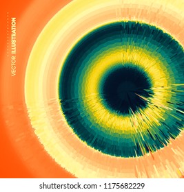 Abstract circular background with dynamic rays. Radial structure. Art design for your project. 