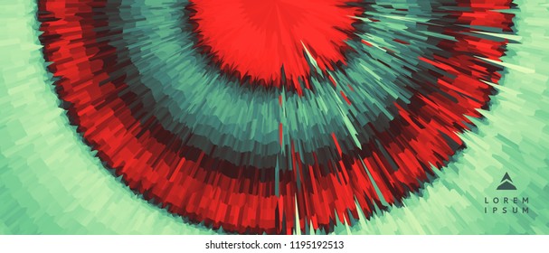 Abstract circular background with dynamic rays. Radial structure. Art design for your project. 