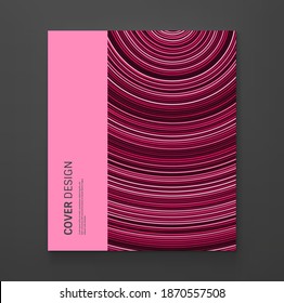 Abstract circular background with many thin lines. Many random circle with noise effect. Cover design template. Vector illustration for advertising, marketing or presentation.