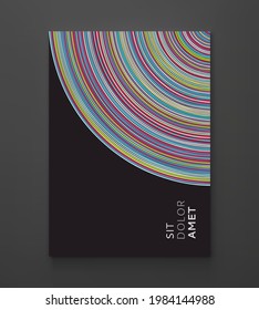 Resumen de fondo circular con muchas líneas delgadas. Muchos círculos aleatorios con efecto de ruido. Plantilla de diseño de portada. Ilustración vectorial para publicidad, marketing o presentación.